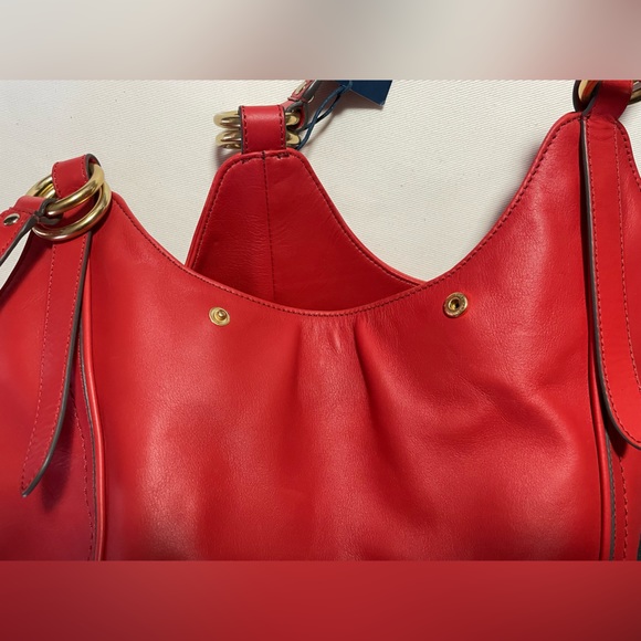 NWT COACH TOTE with Dust Bag    JULIANNE TOTE   AURA ORANGE   Gold tone metal - Picture 6 of 16